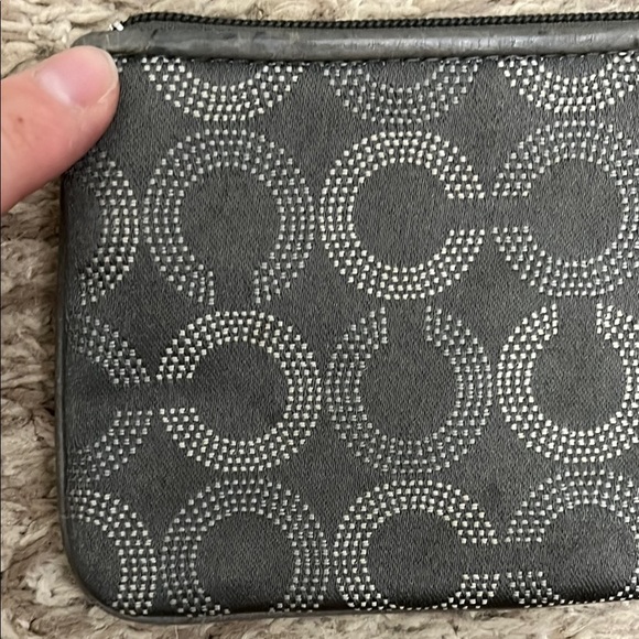 Coach Charcoal Gray Wristlet with Signature C Logo Pattern - Picture 8 of 16
